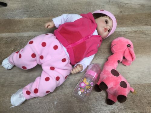 SEE NOTES Realistic Silicone Baby Dolls Girl 18 Inch w/ Giraff (6922733420727)